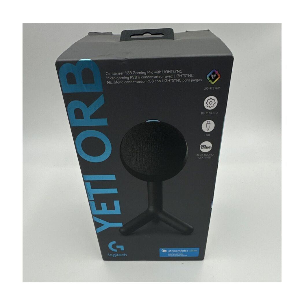 Logitech Yeti Orb 988-000549 RGB USB Microphone Black LIGHTSYNC Blue VOICE